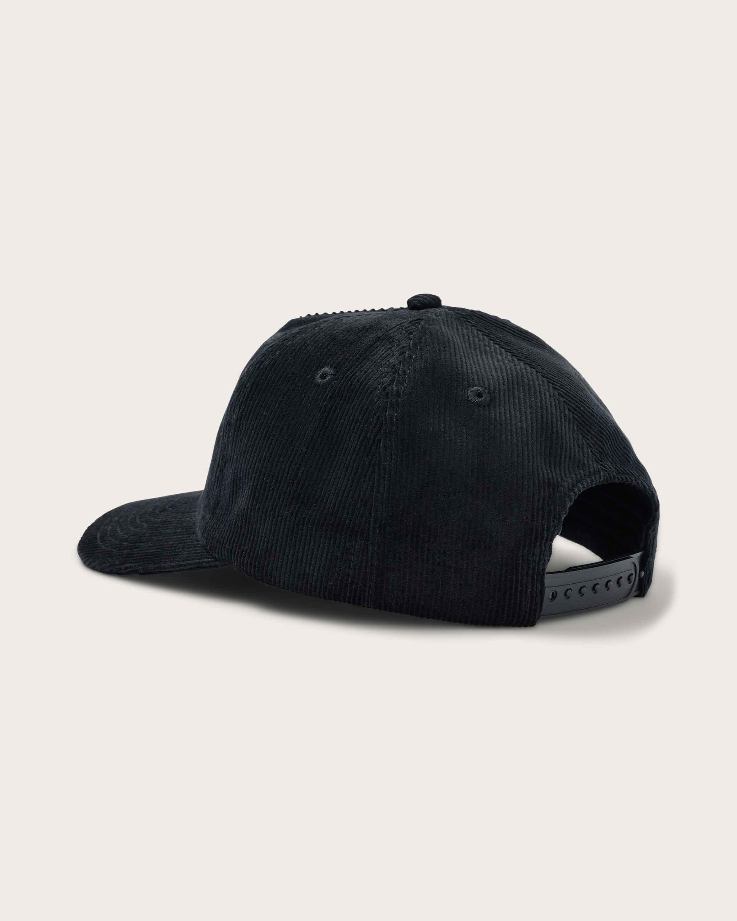 Hemlock Wesley Corduroy Baseball Hat in Black back view