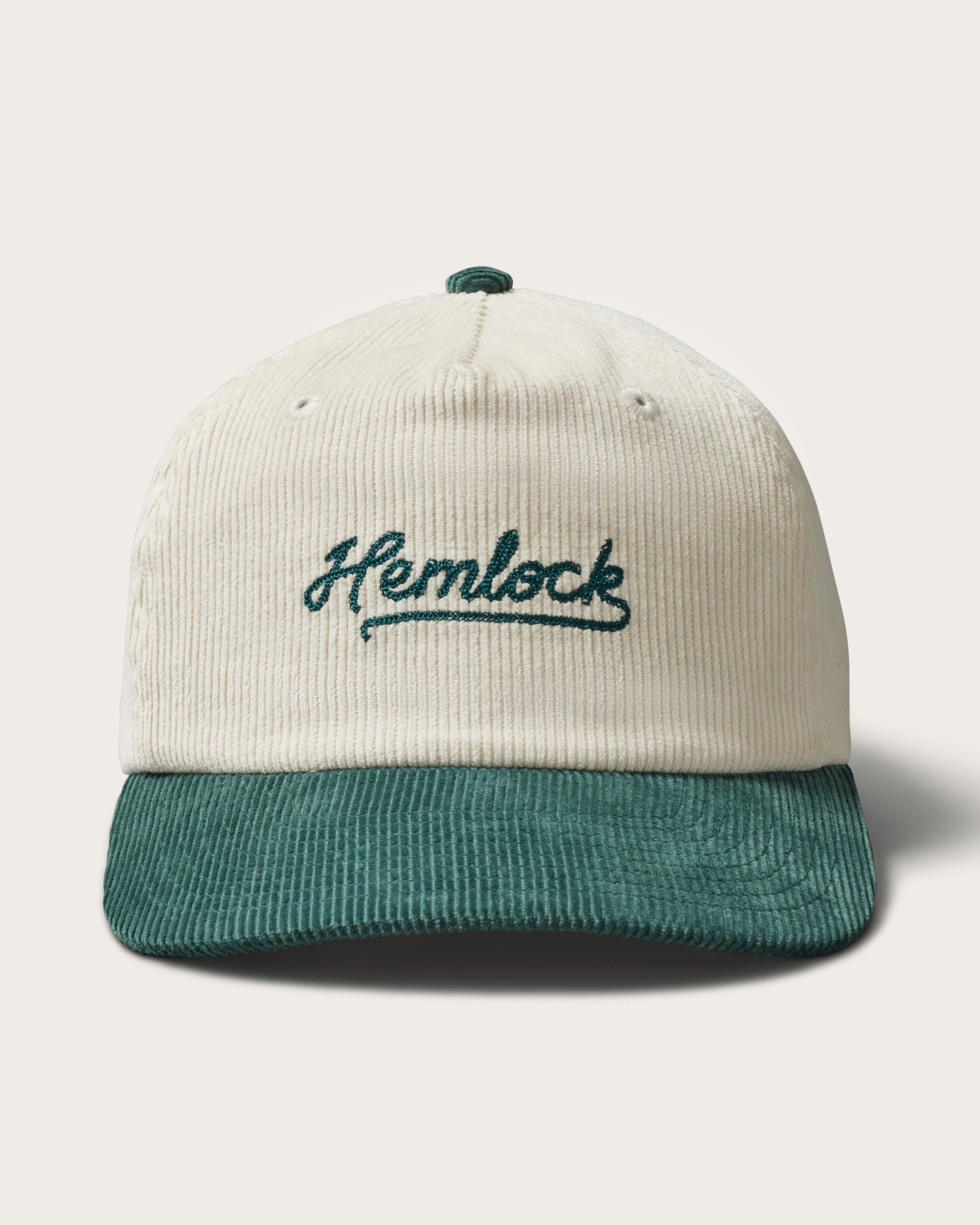 Hemlock Wesley Corduroy Baseball Hat in Emerald detailed view