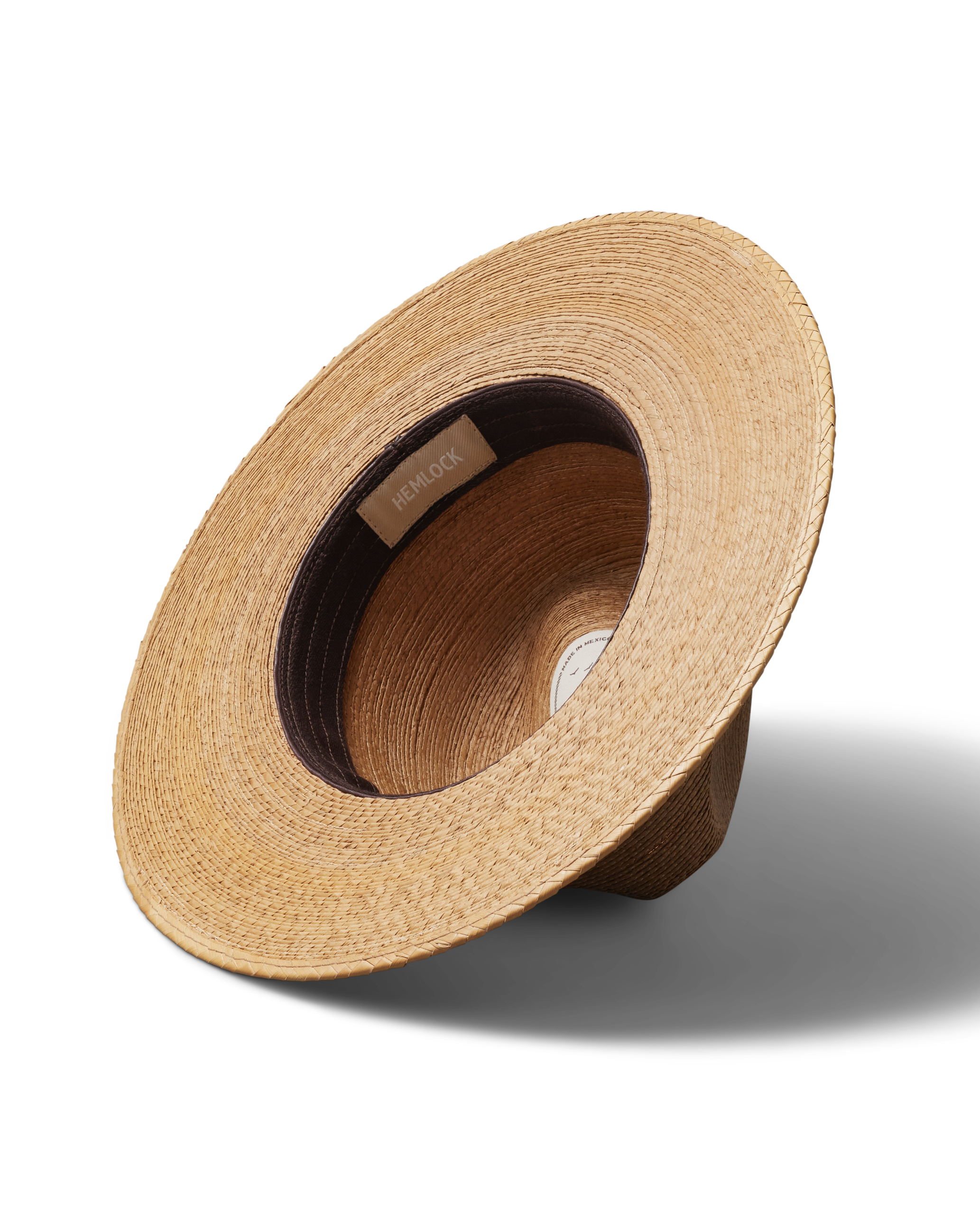 Hemlock Botero Straw Fedora in Saddle bottom view