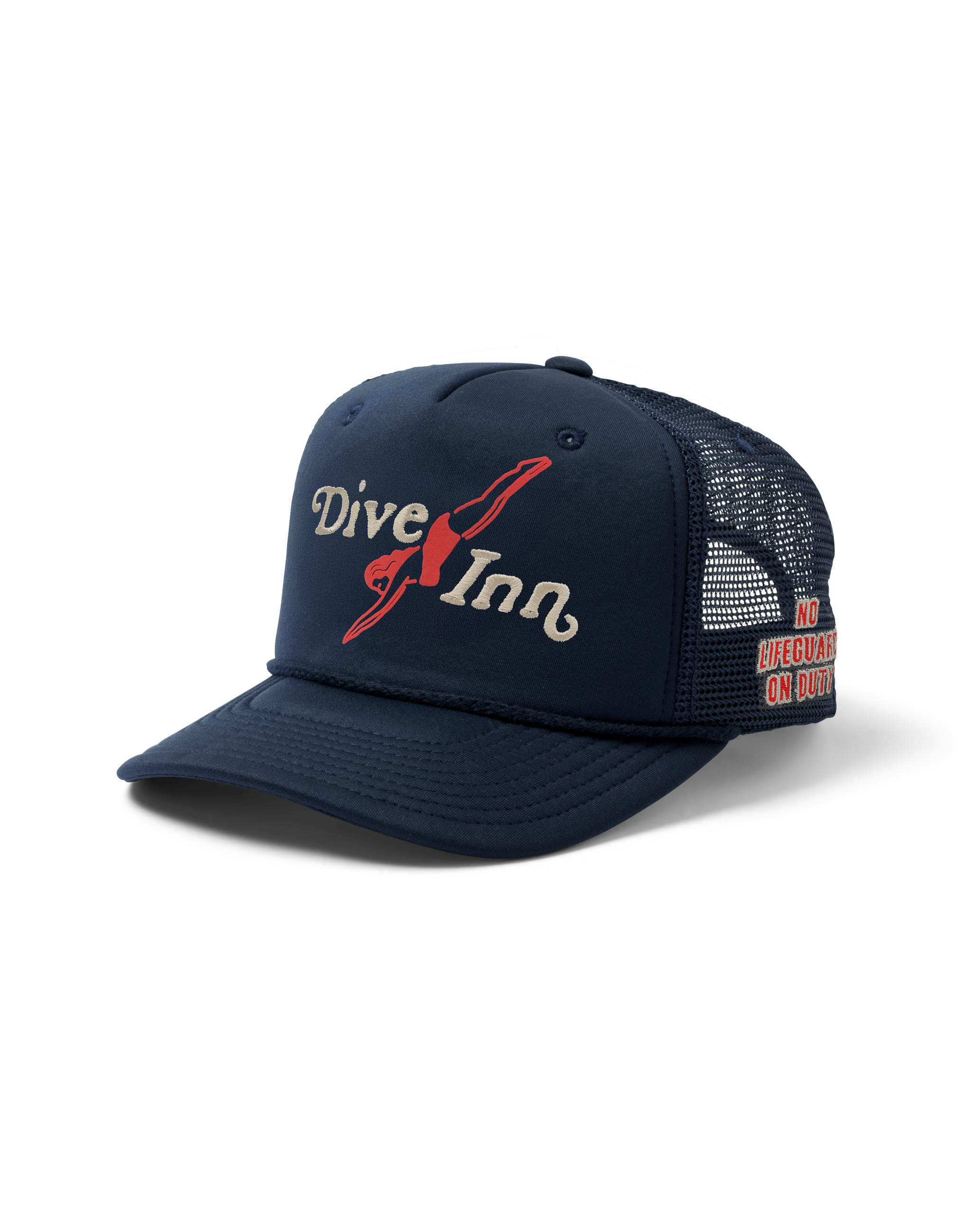 Hemlock Navy blue Trucker Hat with 'Dive Inn' logo 