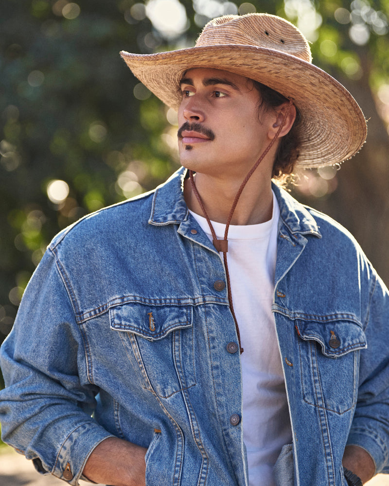 Hemlock male model wearing the Elliot Gus Cowboy Crown