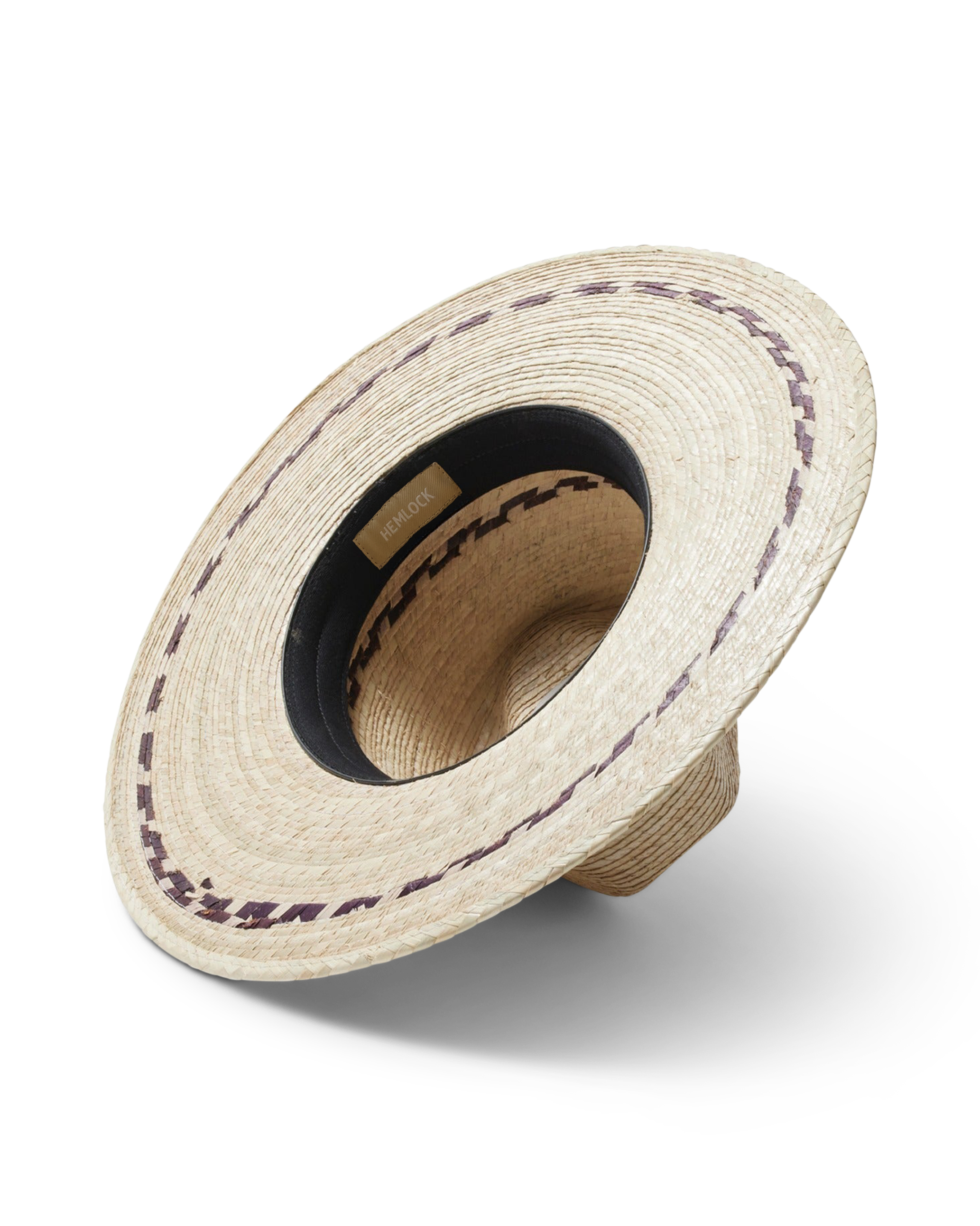 Hemlock Hermosa Straw Hat in Natural side profile bottom view