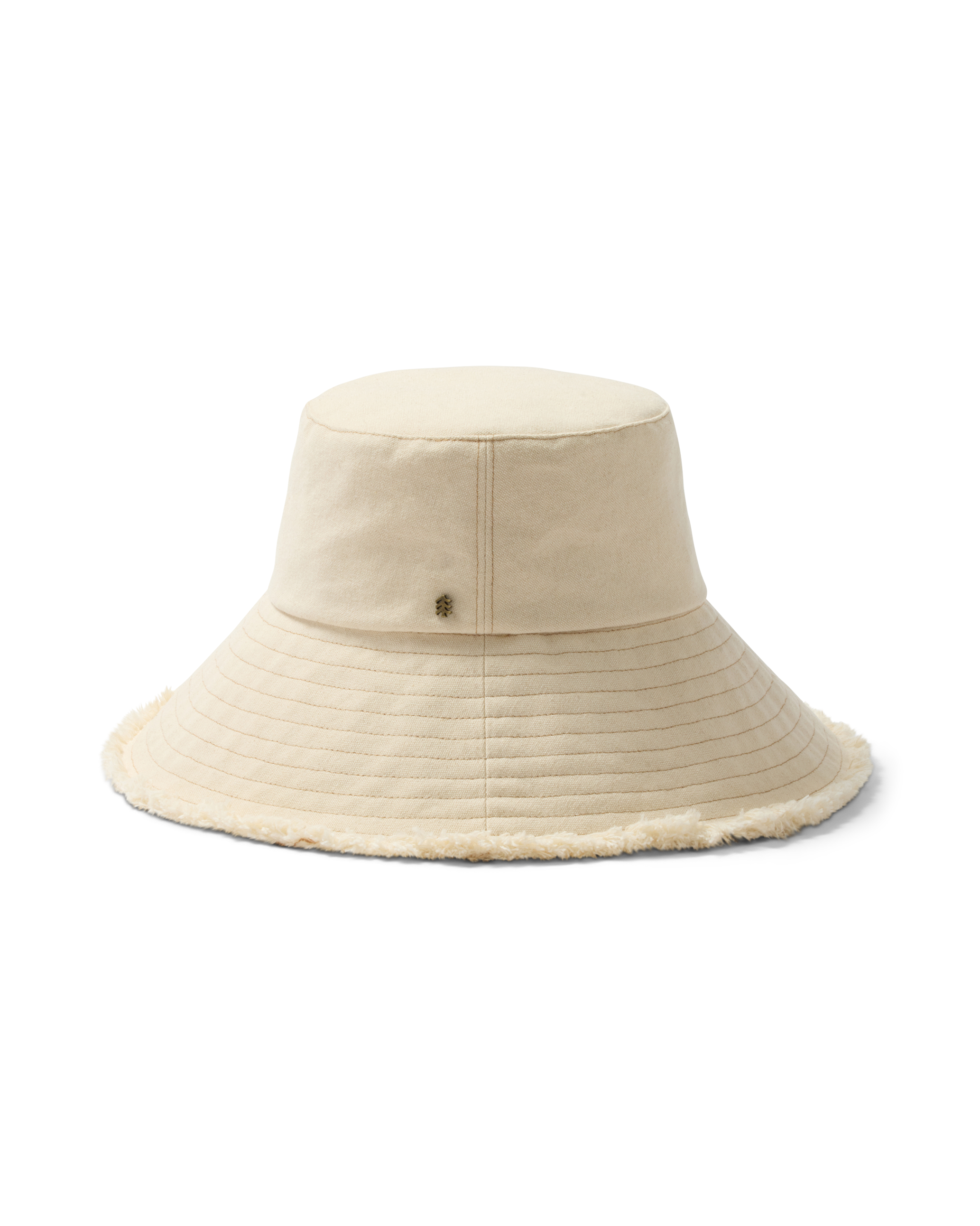 Ibiza Wide Brim Bucket in Seedpearl side view