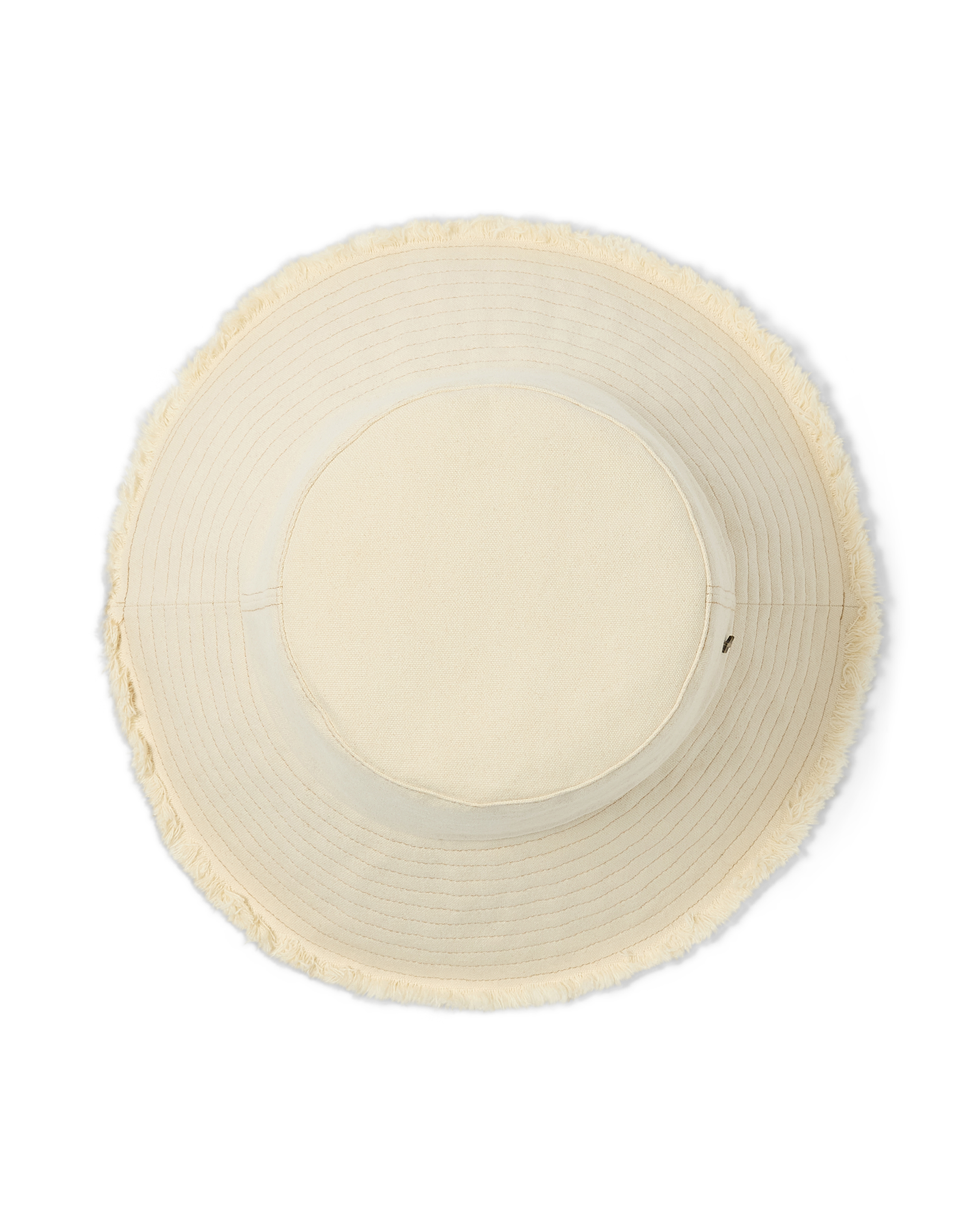 Ibiza Wide Brim Bucket in Seedpearl top view