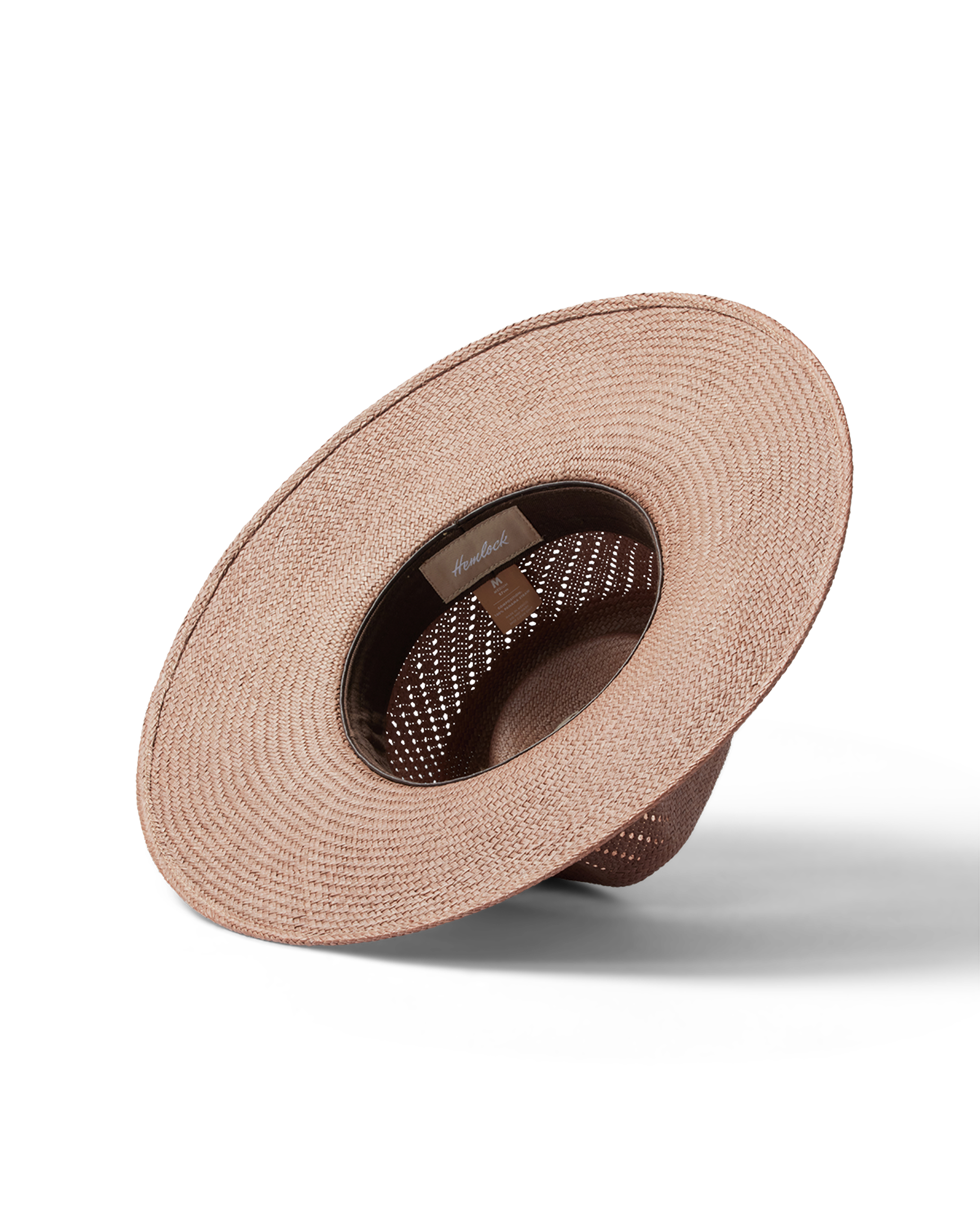 hemlock Isla Panama Straw Fedora in Taupe bottom view