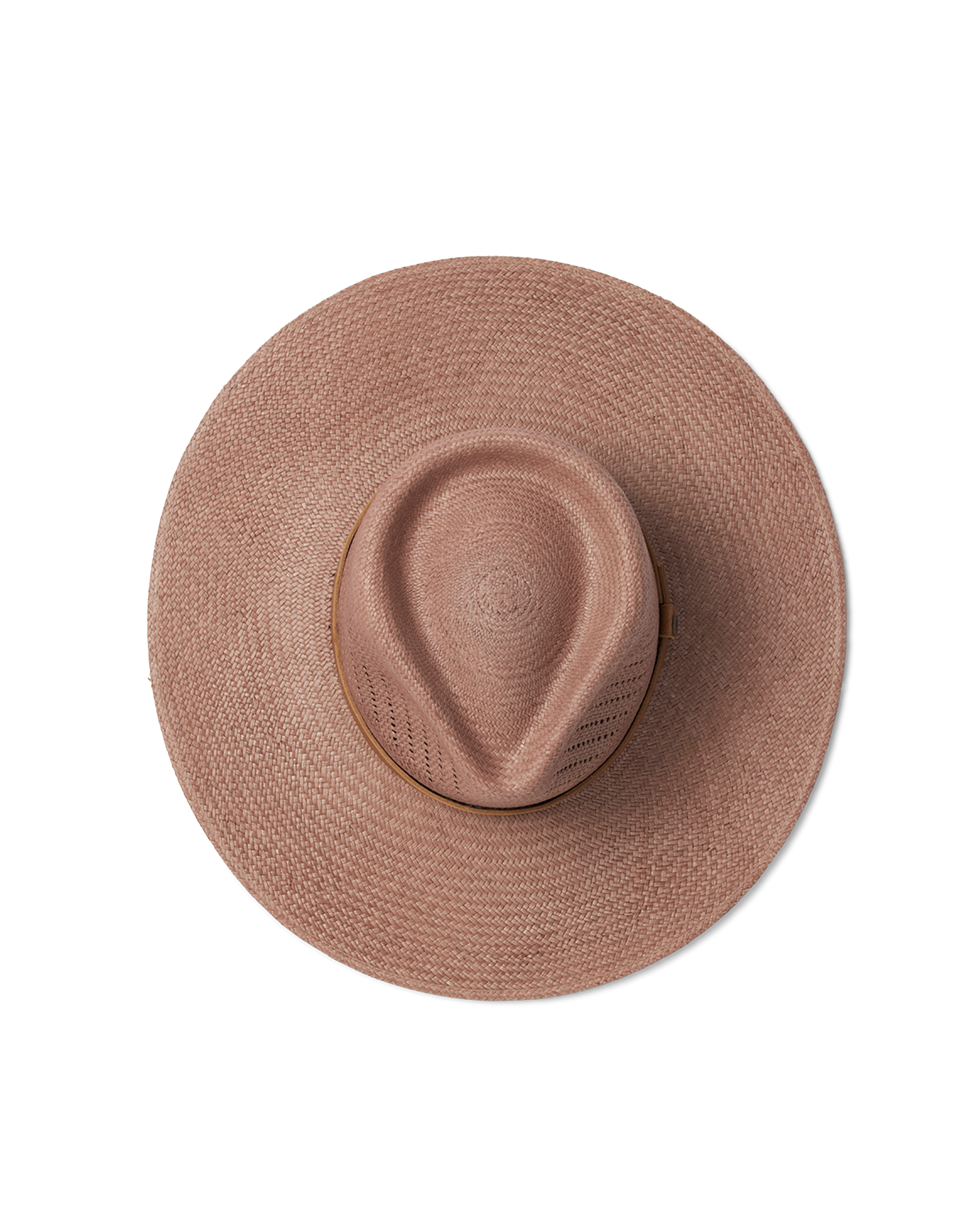hemlock Isla Panama Straw Fedora in Taupe top view