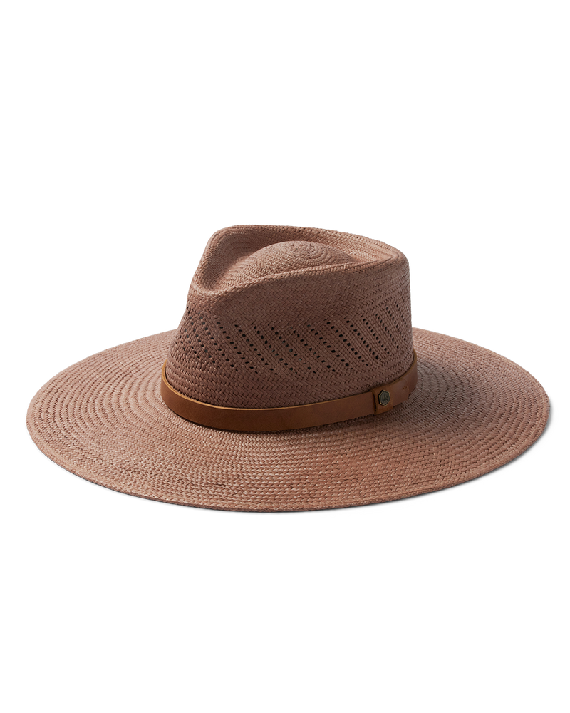 hemlock Isla Panama Straw Fedora in Taupe 