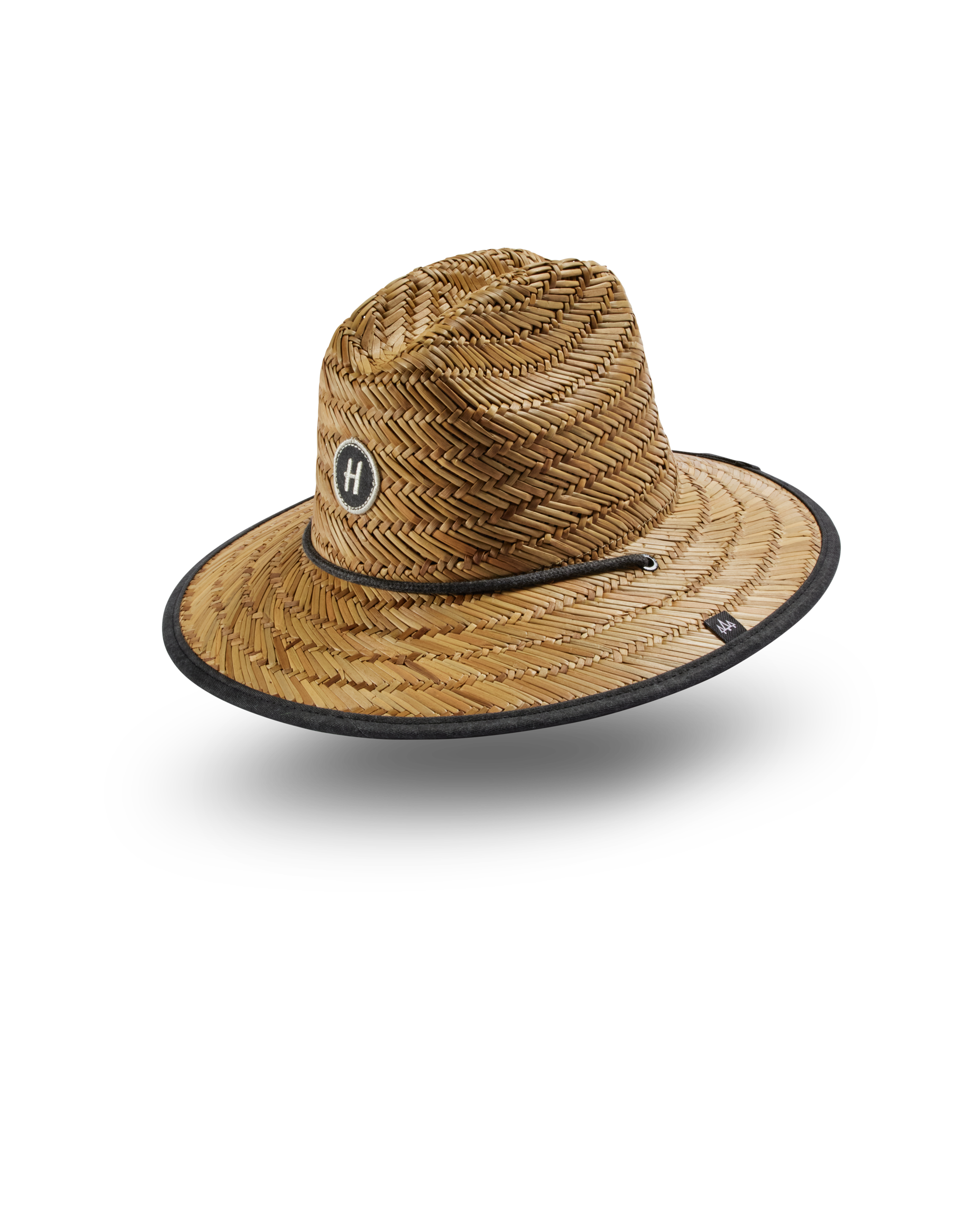 Hemlock Kids UPF50+ Lifeguard Straw Hat in Solid Black color side view