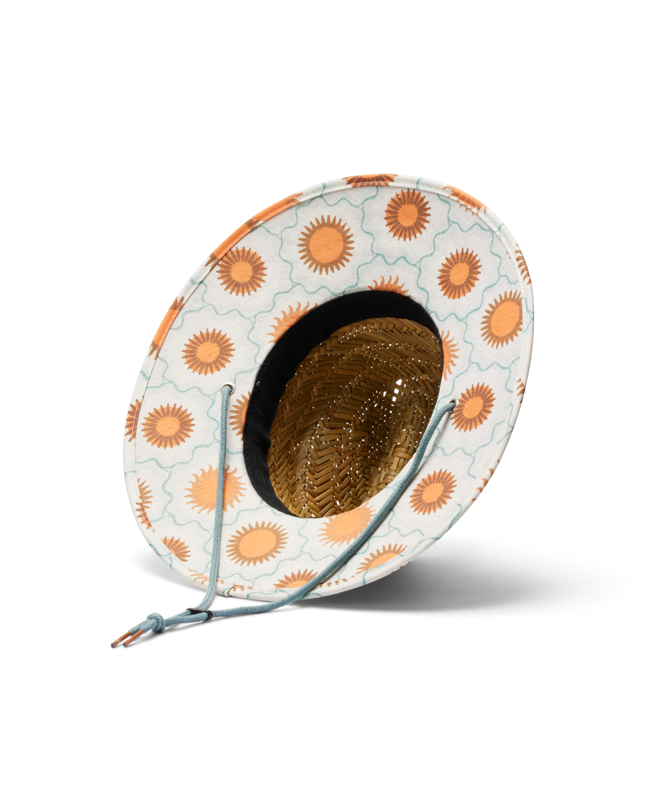 Hemlock Kids UPF50+ Lifeguard Straw Hat in Suns print bottom view