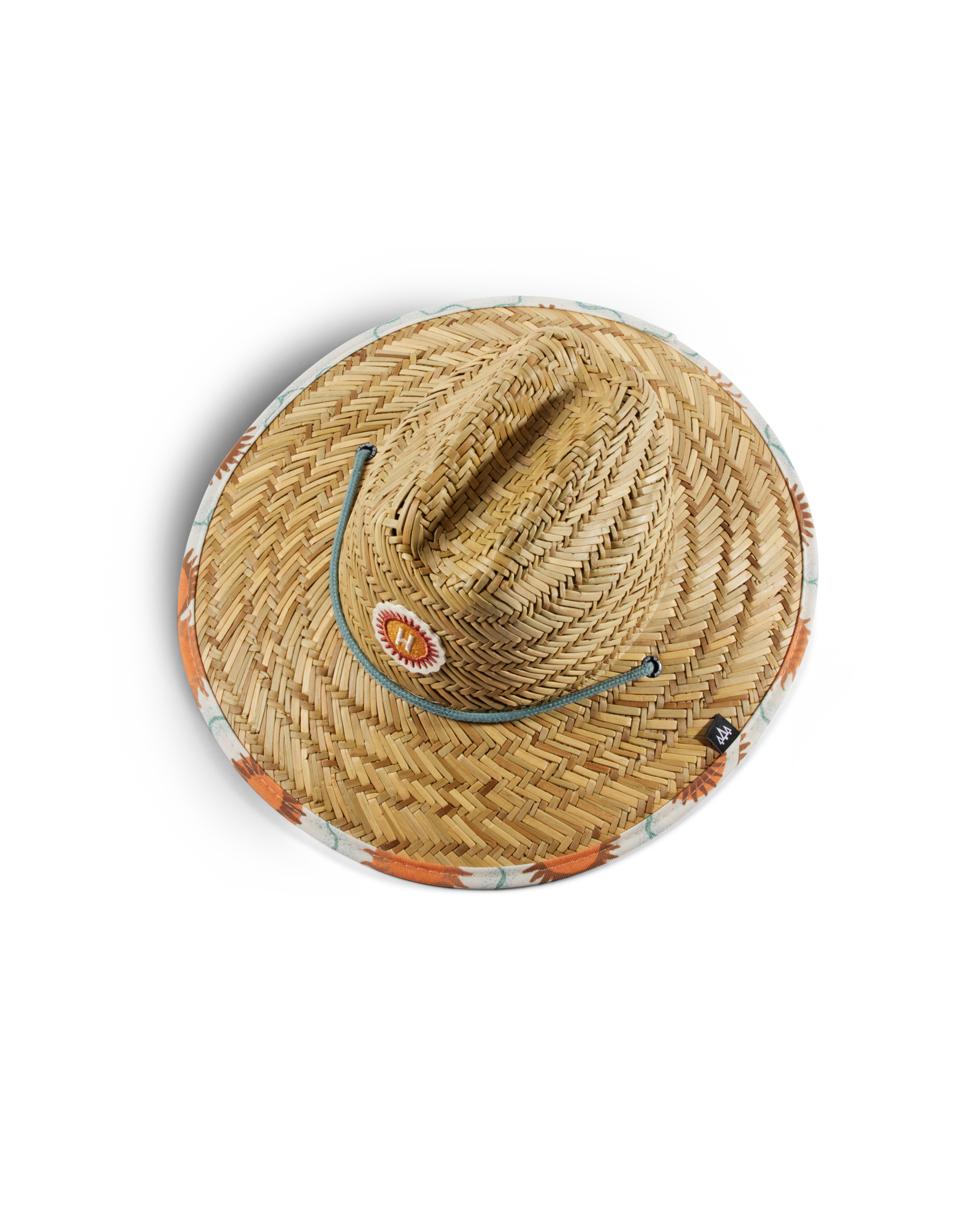 Hemlock Kids UPF50+ Lifeguard Straw Hat in Suns print top view
