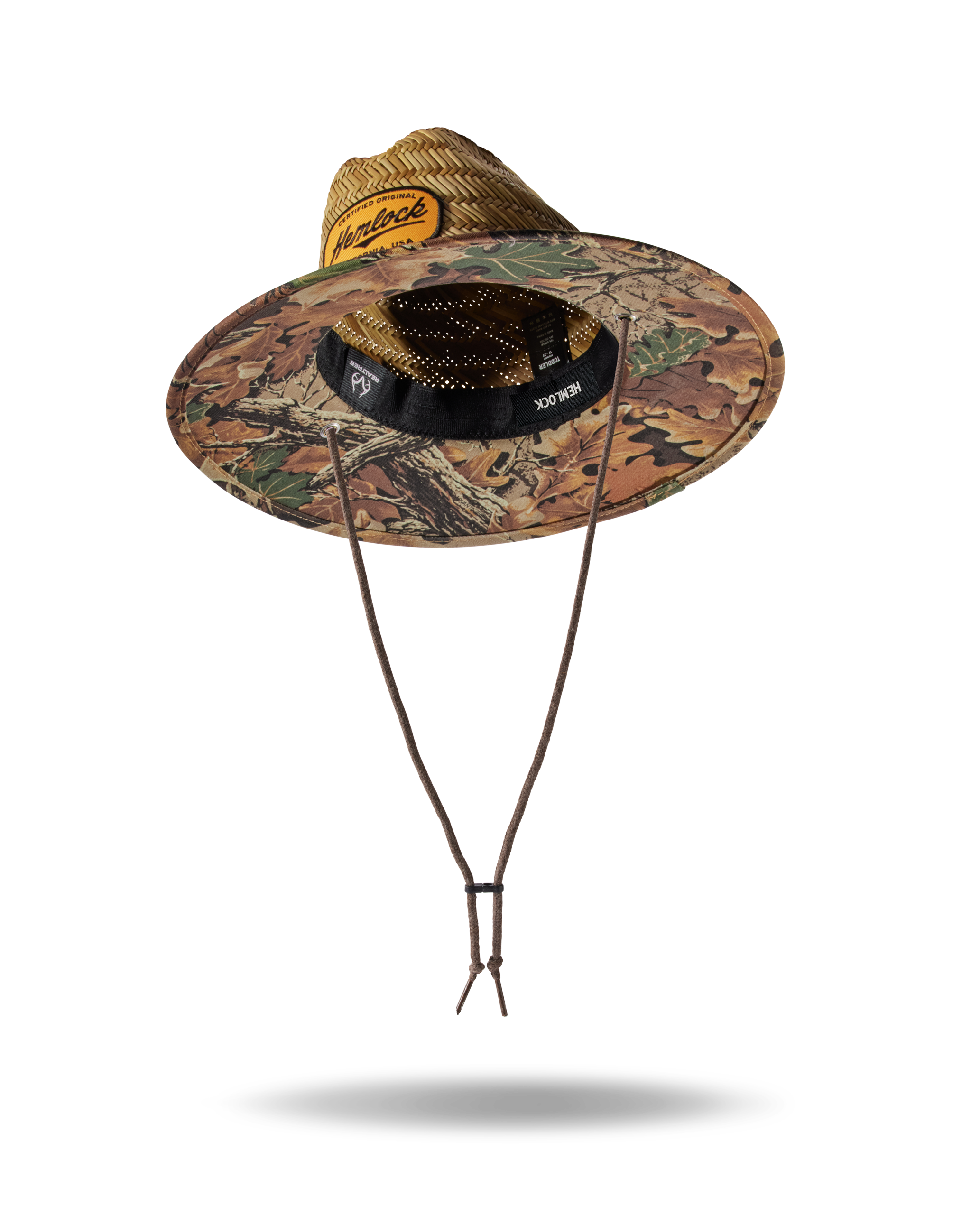 Hemlock Kids UPF50+ Lifeguard Straw Hat in Realtree Advantage Camo print