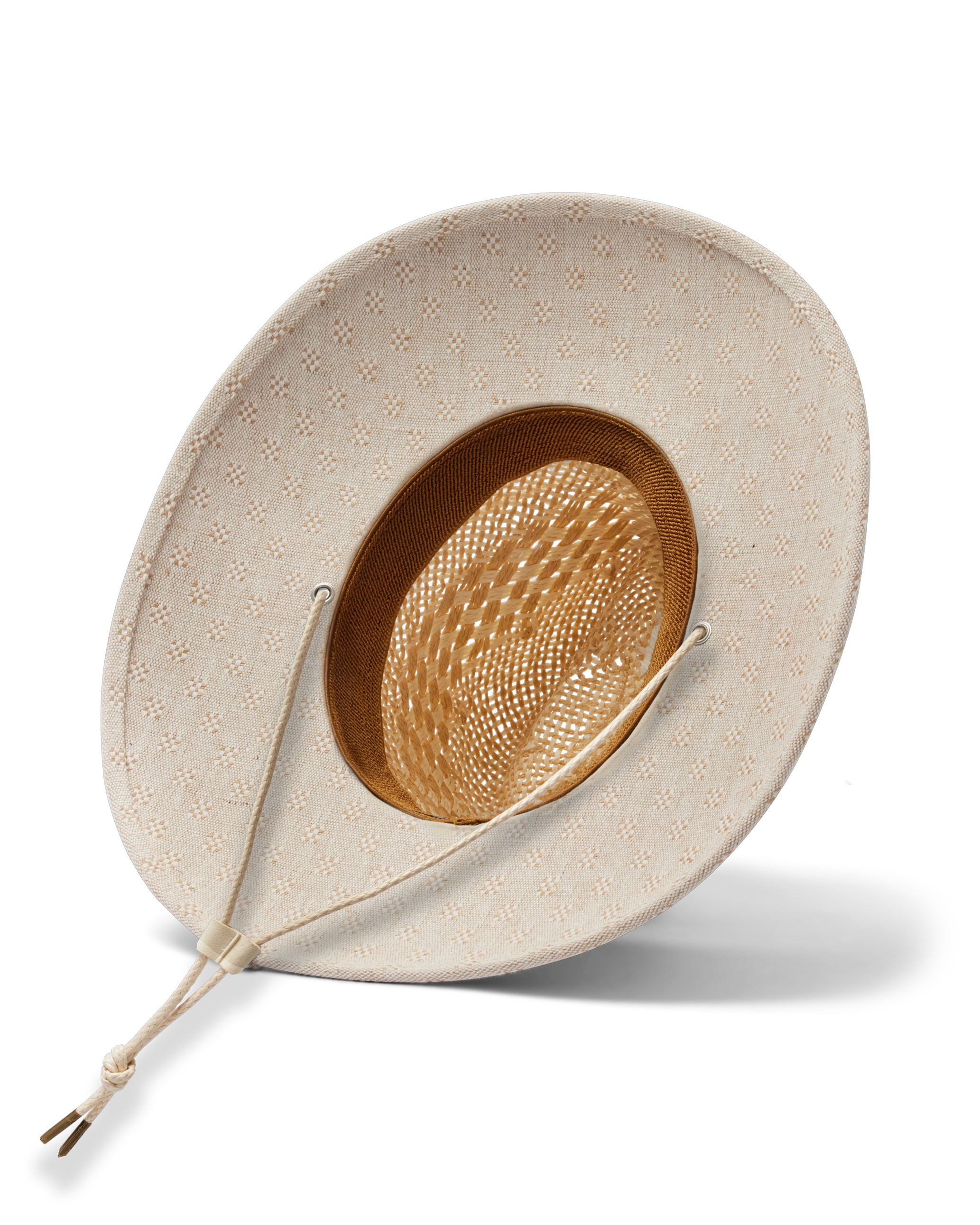 Lana Paper Straw Lifeguard hat in sand color bottom view
