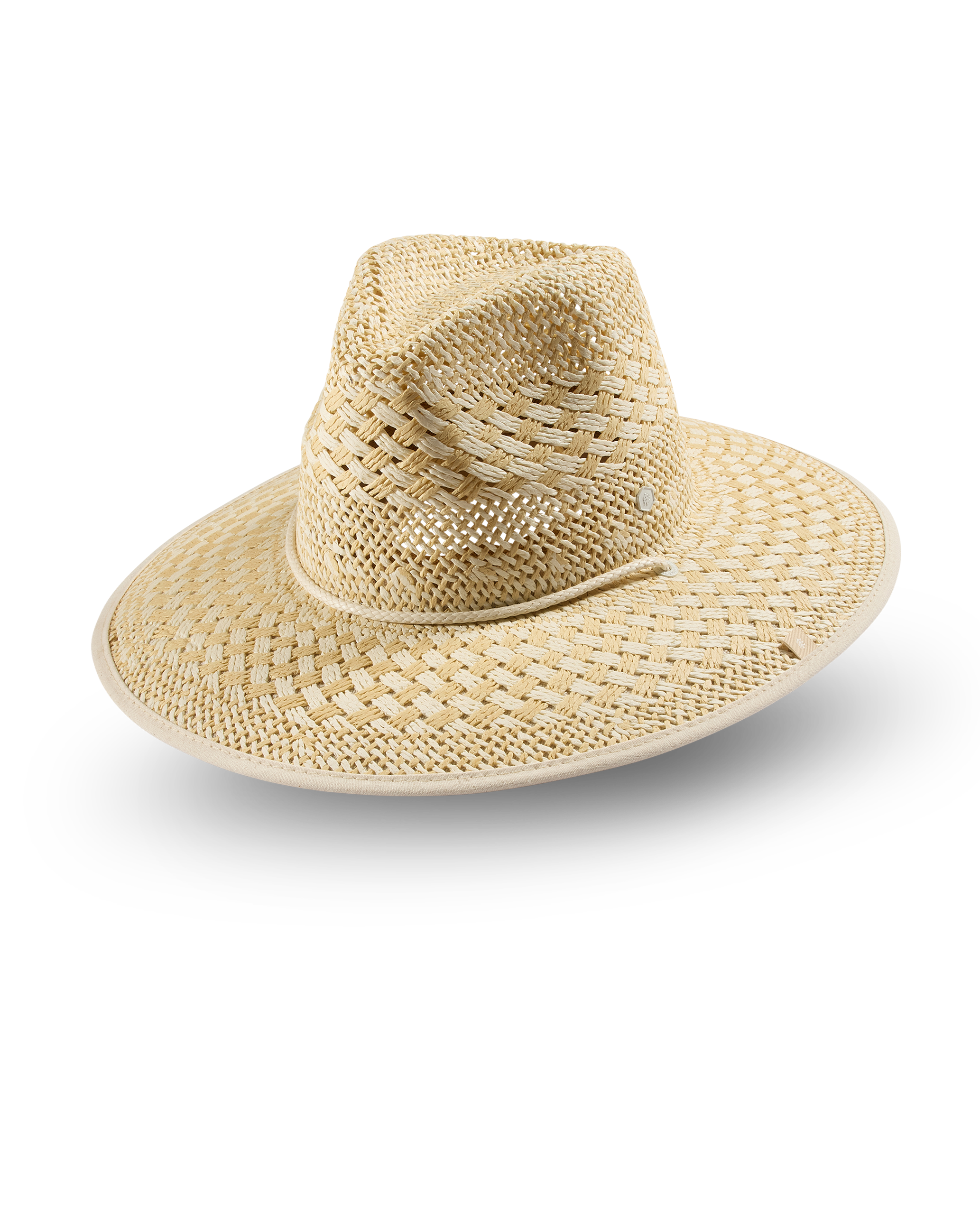 Lana Paper Straw Lifeguard hat in sand color side view