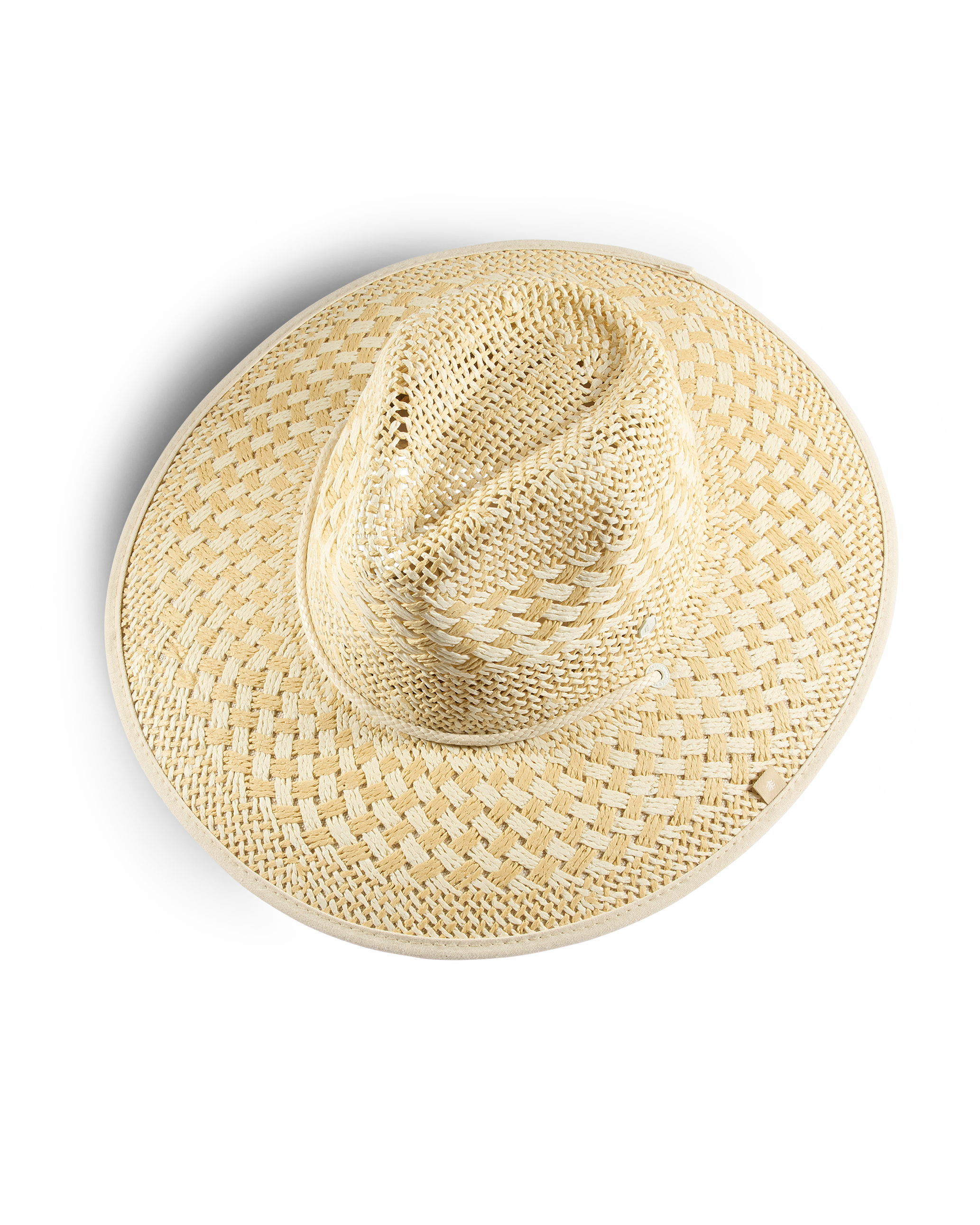 Lana Paper Straw Lifeguard hat in sand color top view
