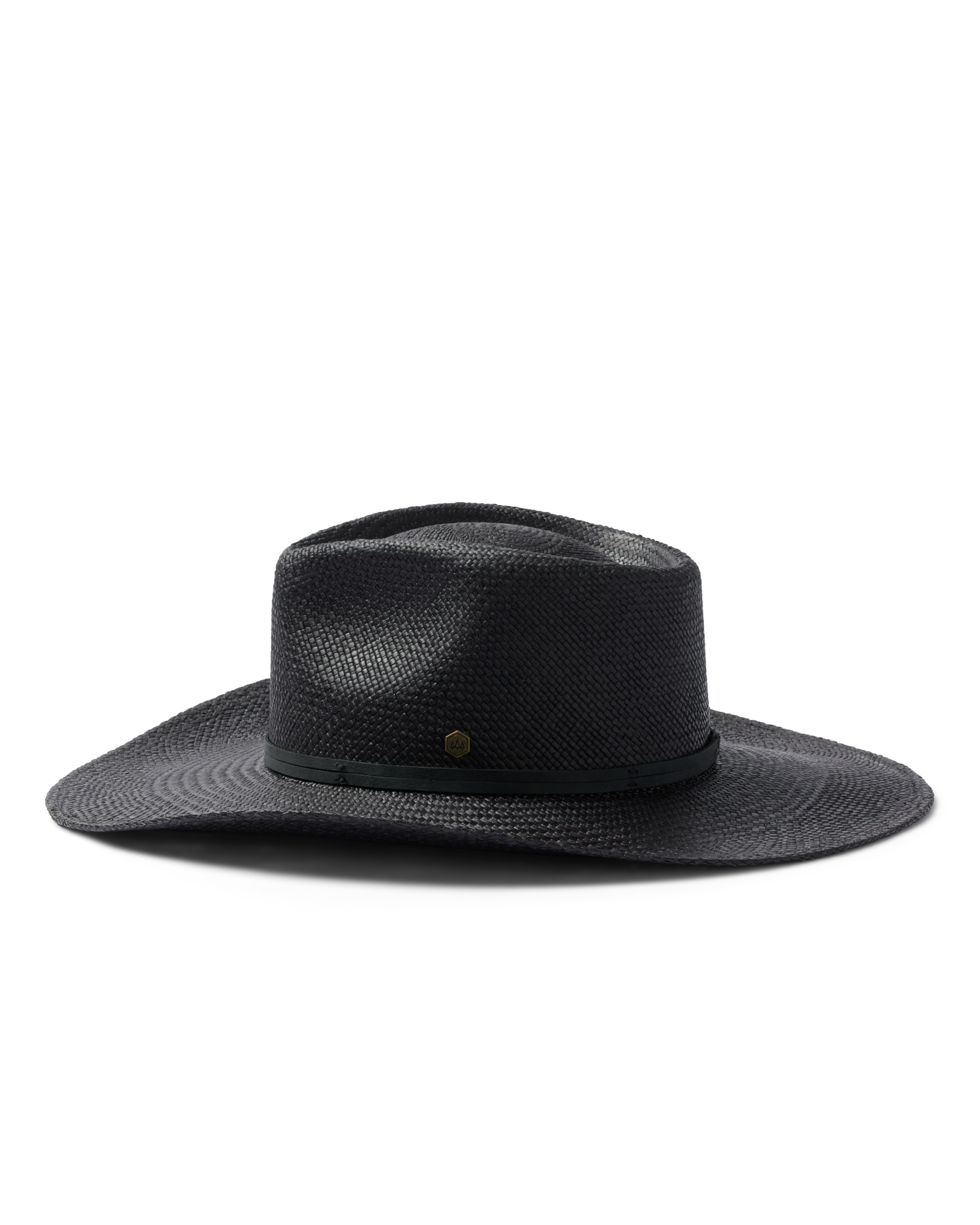Hemlock Lazo Cowboy Panama Straw Hat in Black side view