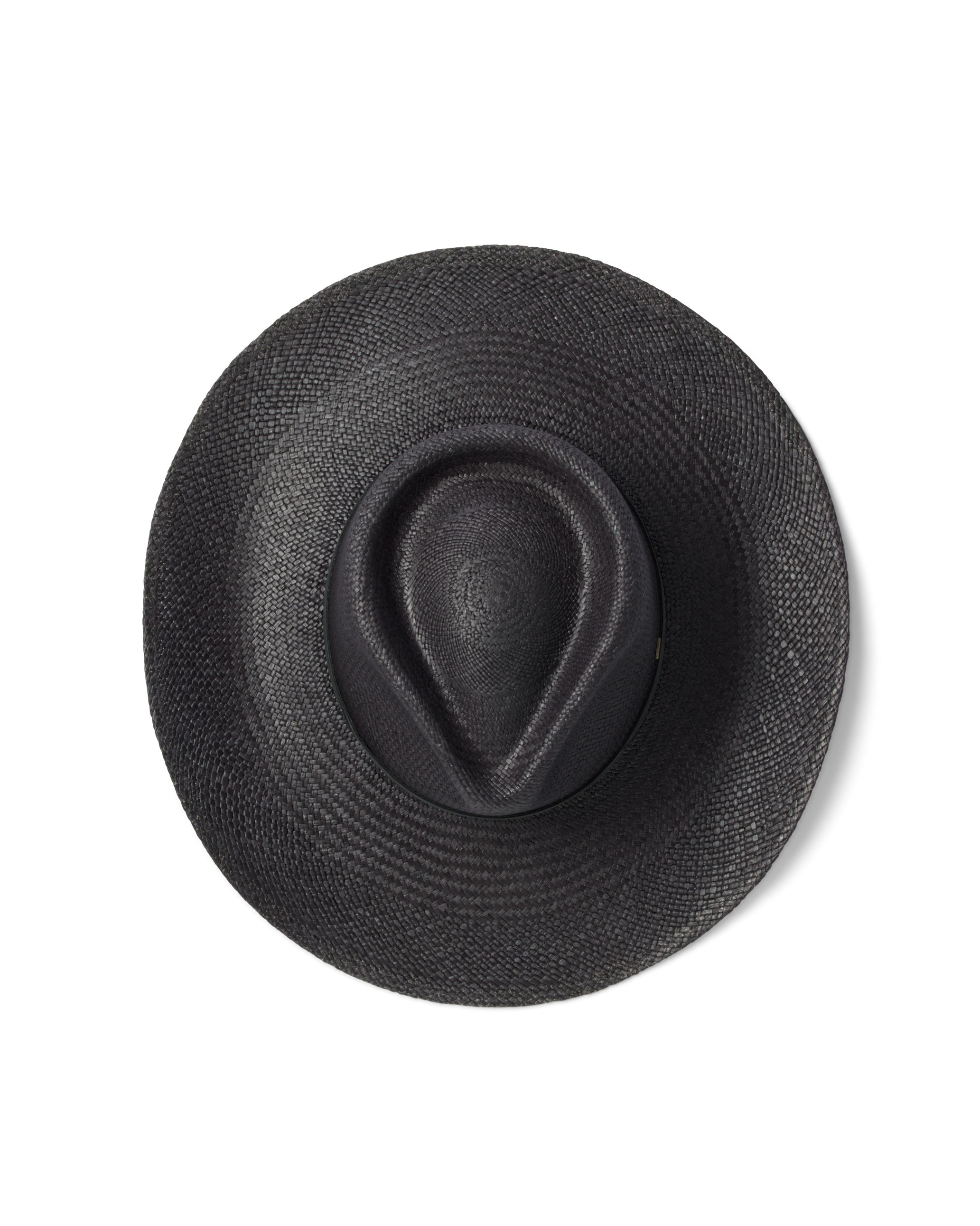 Hemlock Lazo Cowboy Panama Straw Hat in Black top view