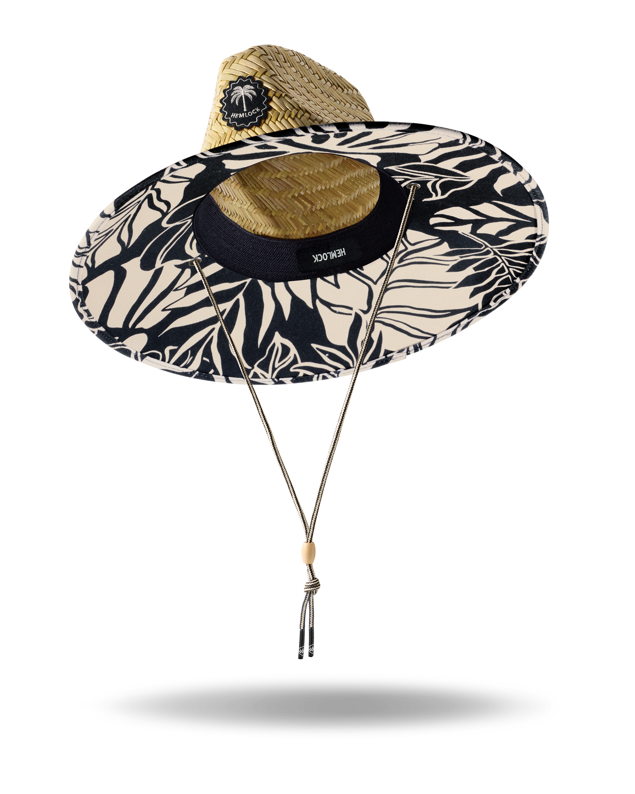 Hemlock UPF50+ Fedora Lifeguard Straw Hat in Monstera print