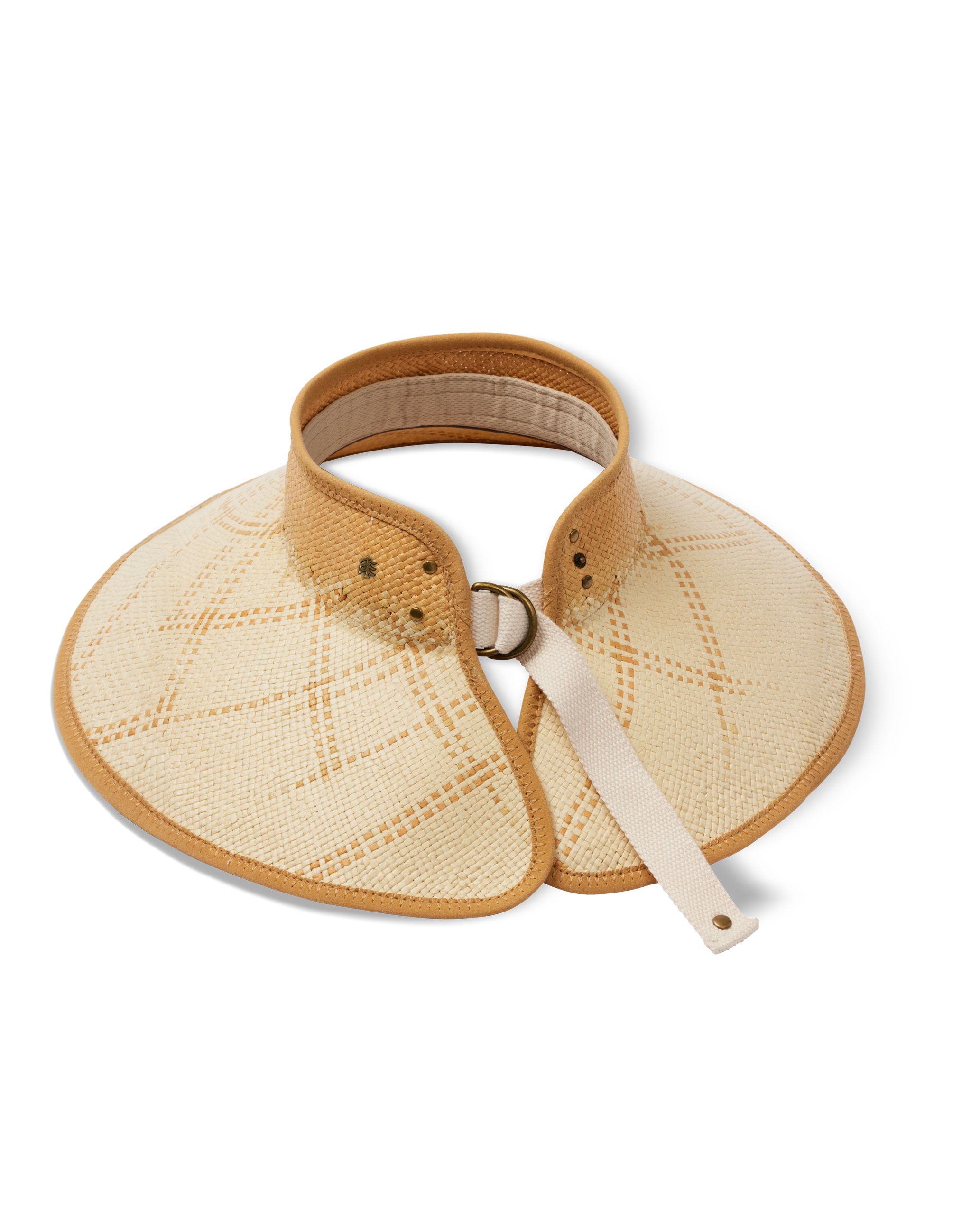 Luna Packable Wide Brim Visor in Sand back view
