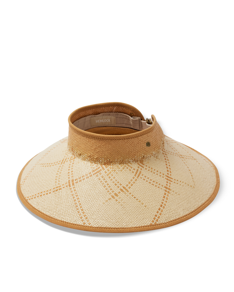 Hemlock Hat Co. Luna Packable Wide Brim Visor in Sand