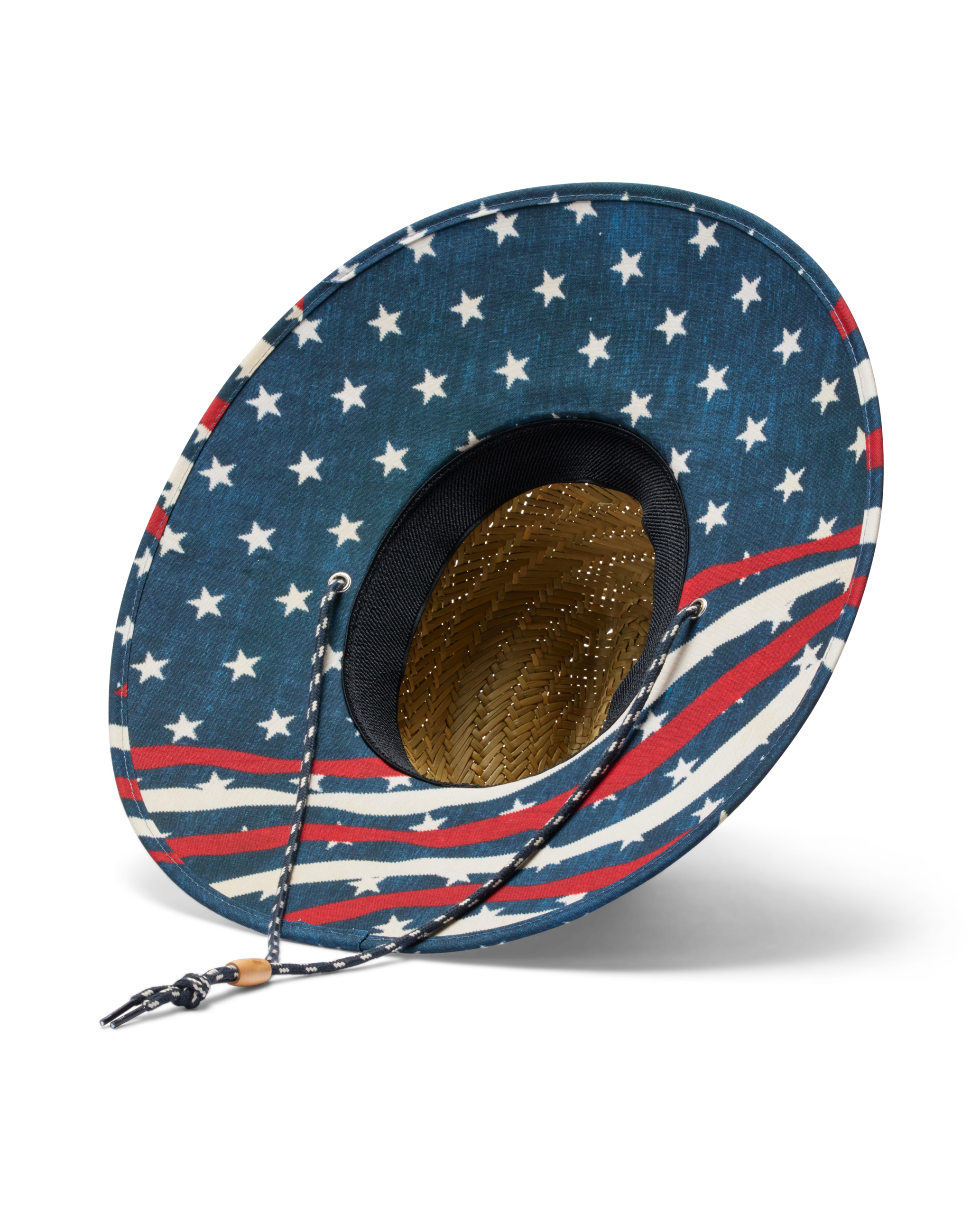Hemlock UPF50+ Lifeguard Straw Hat Stars & Stripes print bottom