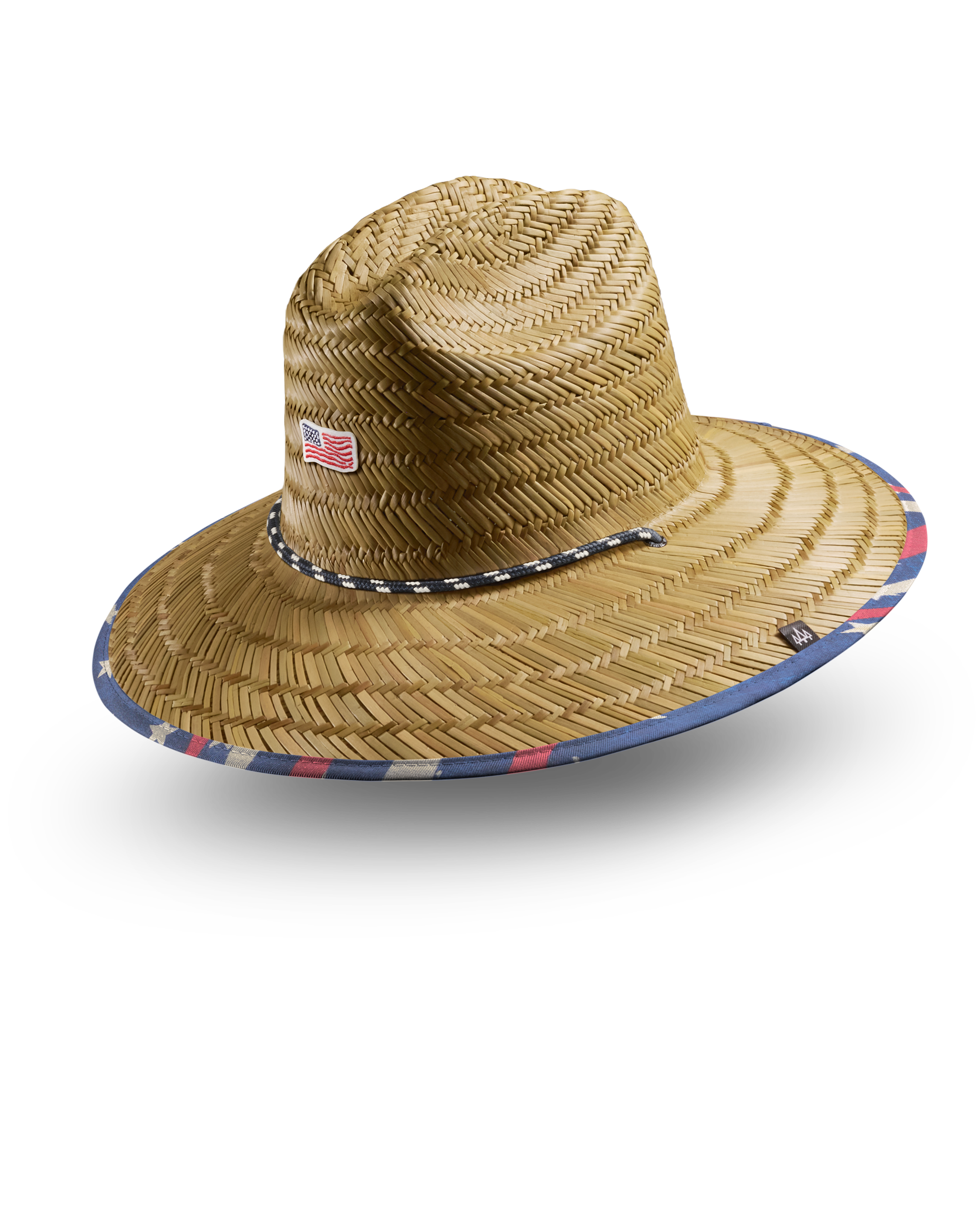 Hemlock UPF50+ Lifeguard Straw Hat Stars & Stripes print side