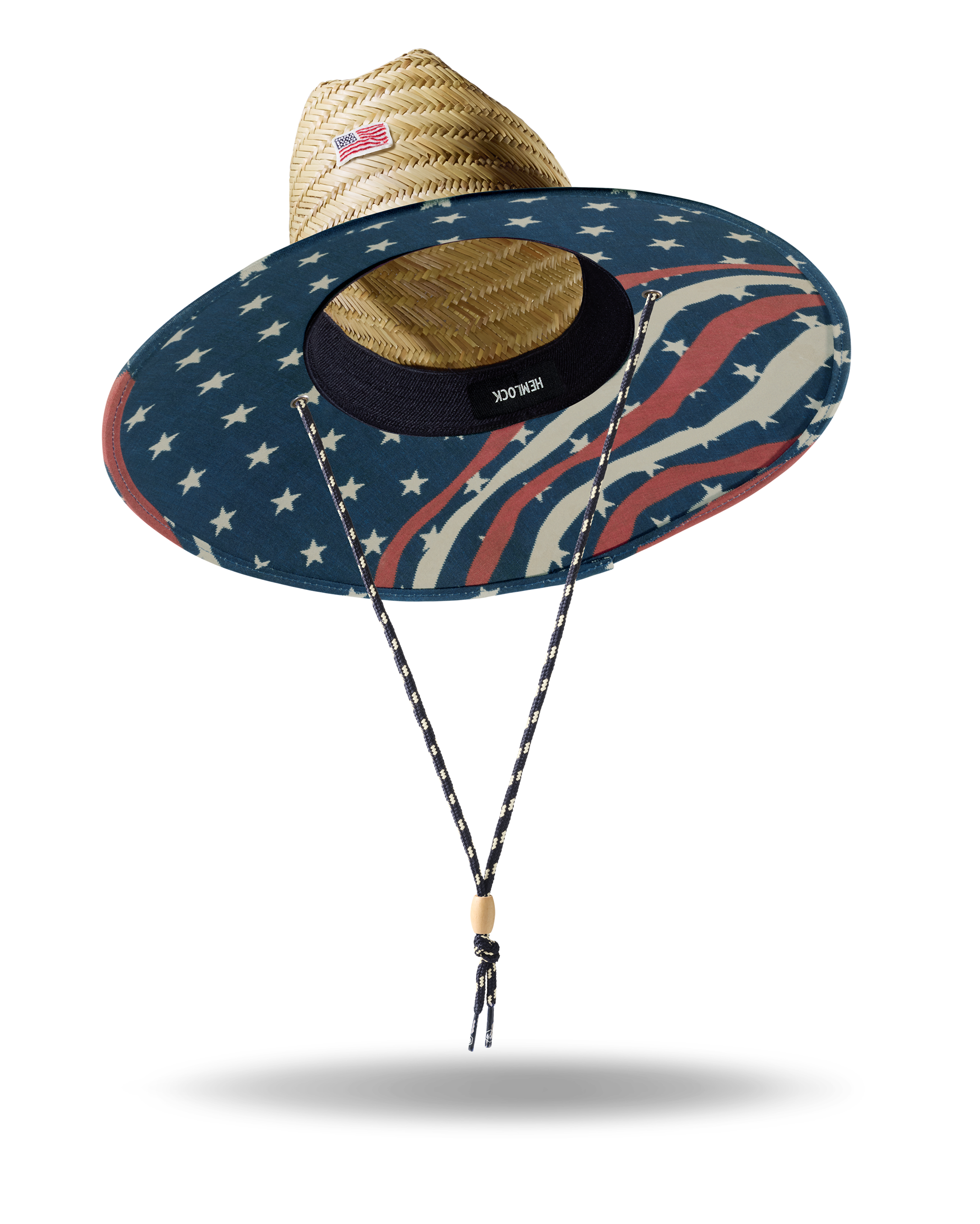 Hemlock UPF50+ Lifeguard Straw Hat Stars & Stripes print