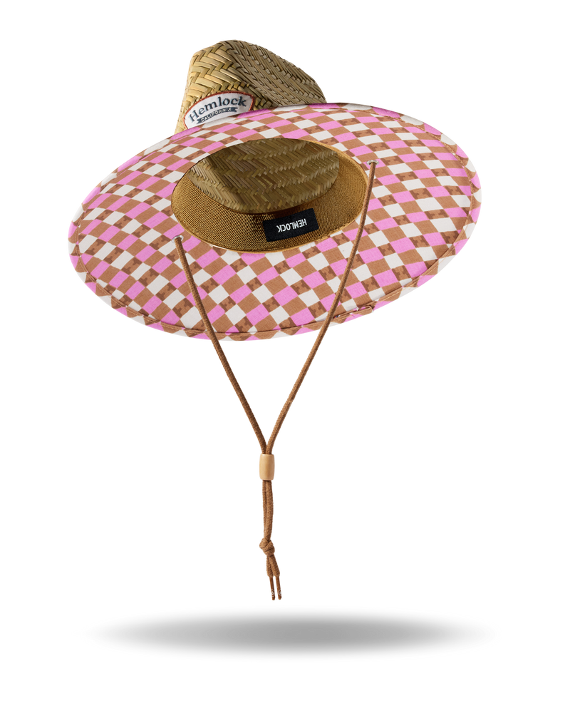 UPF50+ Lifeguard hat in pink check
print