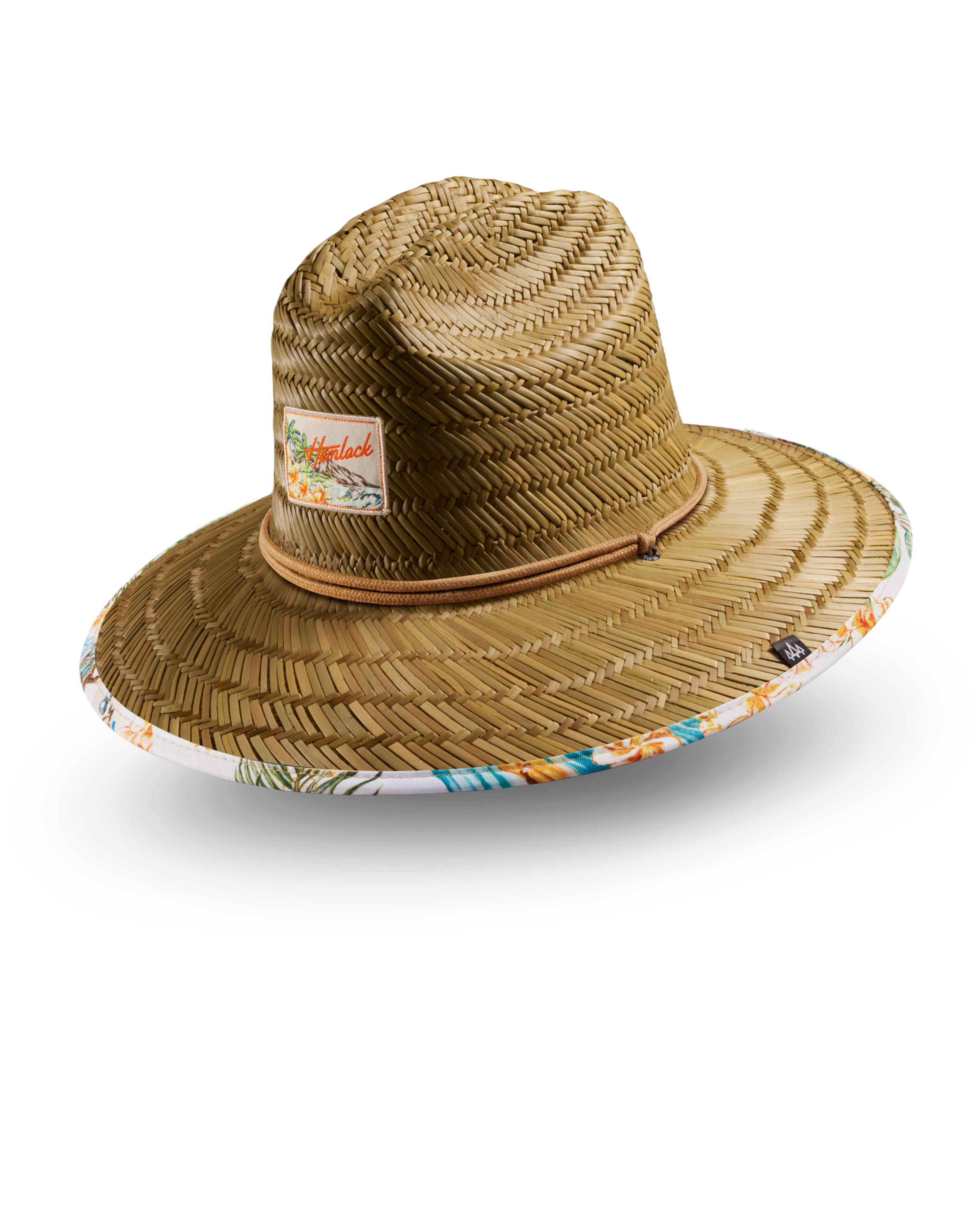 Hemlock UPF 50+ Lifeguard Straw hat in Aloha Tropics side
