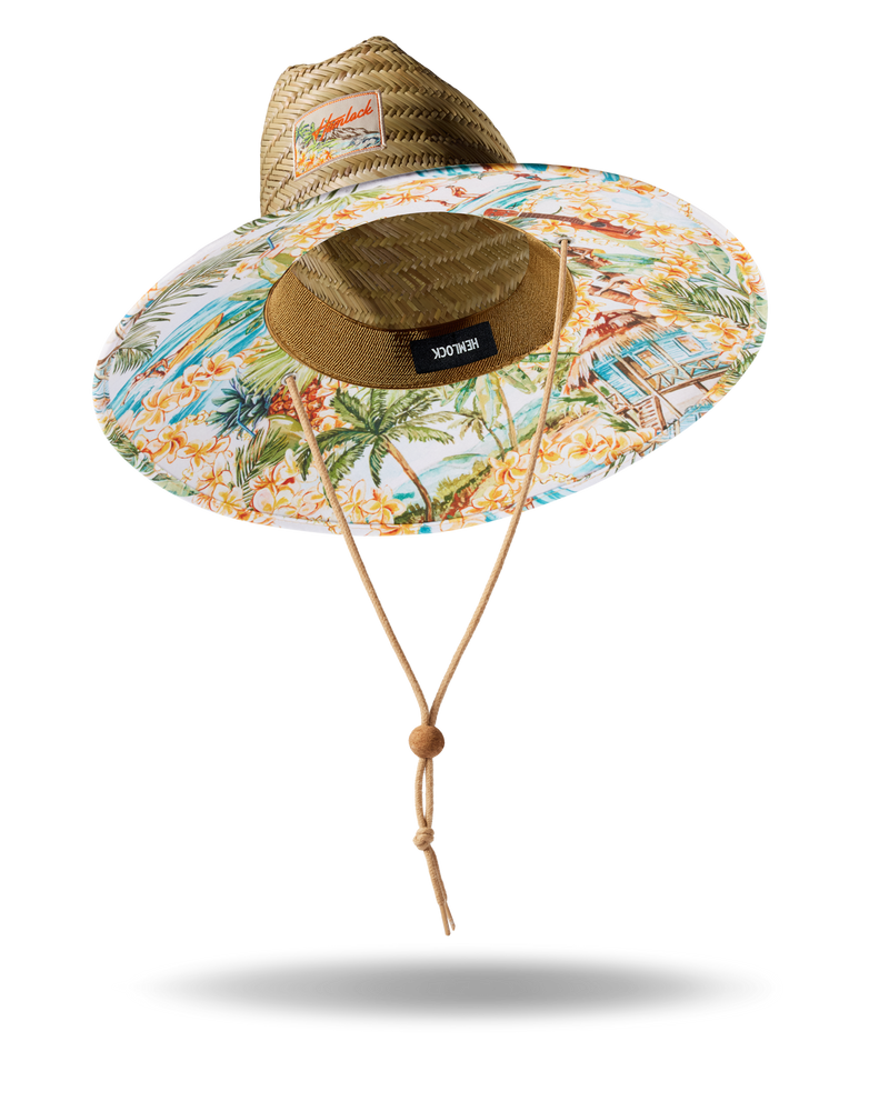 Hemlock UPF 50+ Lifeguard Straw hat in Aloha Tropics
