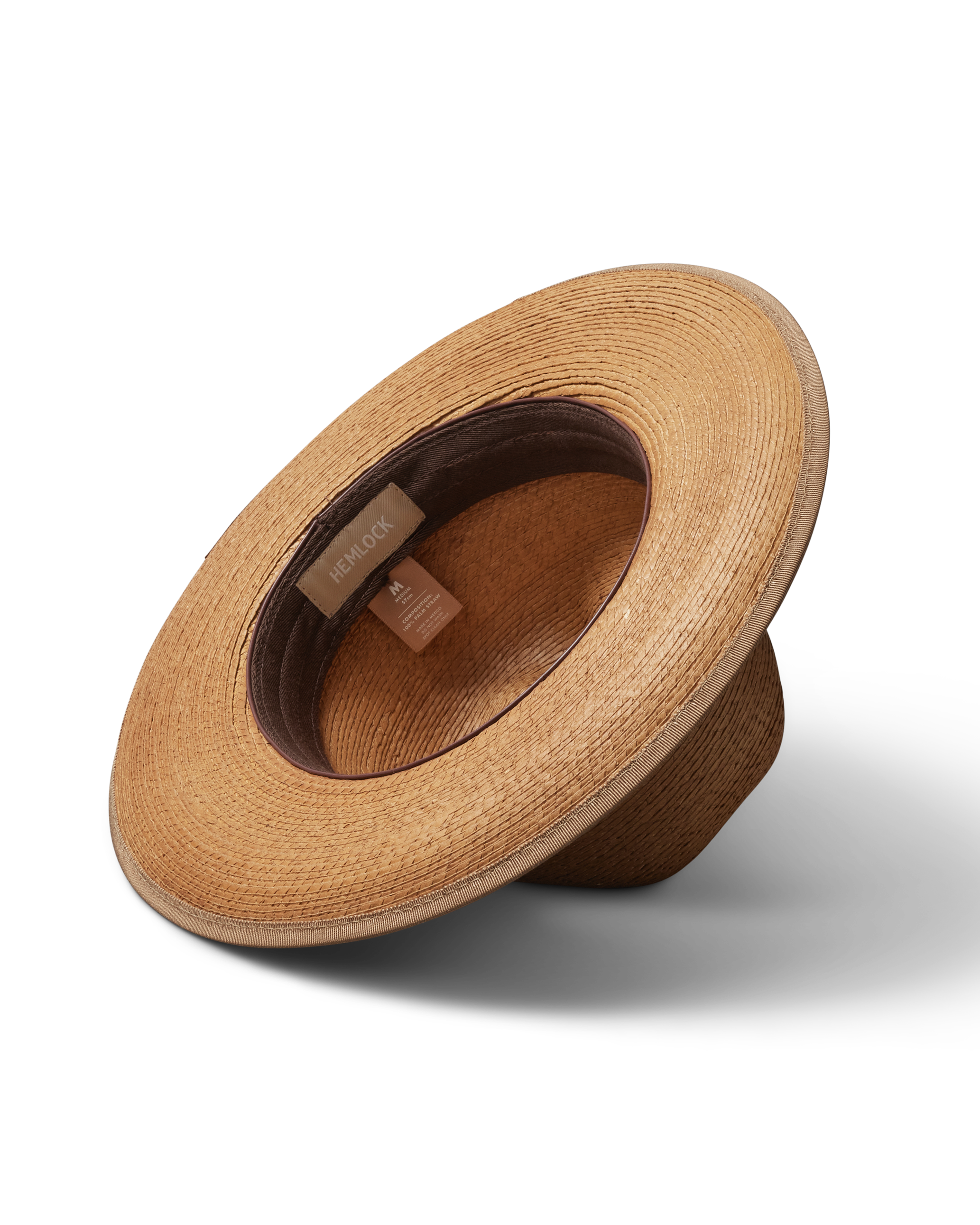Hemlock Mateo Straw Rancher Hat in Saddle bottom view